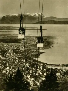 The Pfänderbahn cable car, Bregenz, Austria, c1935. Creator: Unknown