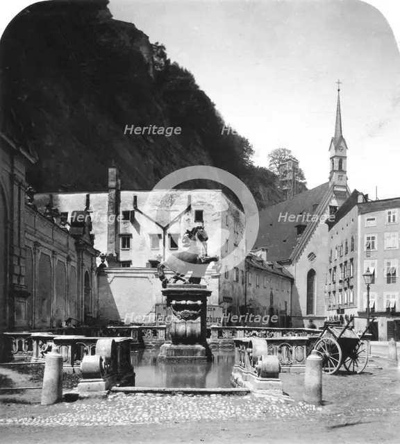 The Pferdeschwemme (horse well), Salzburg, Austria, c1900s.Artist: Wurthle & Sons