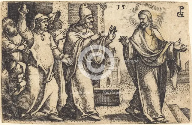 The Pharisees Wish to Stone Christ. Creator: Georg Pencz.
