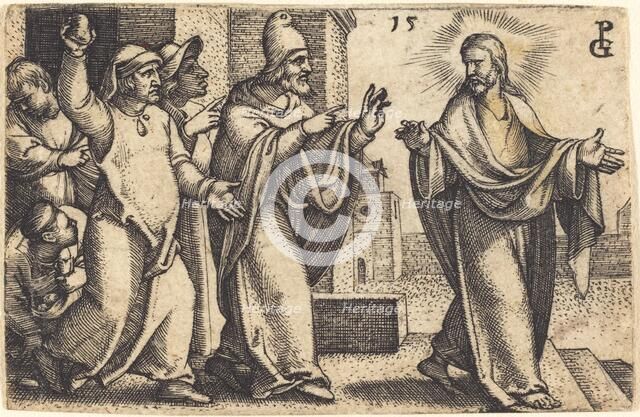 The Pharisees Wish to Stone Christ. Creator: Georg Pencz.