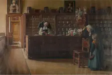 The Pharmacy in the Sint-Janshospitaal in Bruges. Creator: Jules Lambeaux
