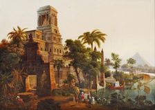 The Pharoah's daughter taking Moses out of the Nile, 1862. Creator: José María Avrial y Flores