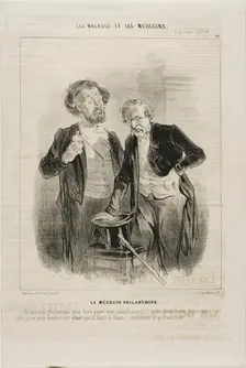 The Philanthropic Doctor (plate 10), 1843. Creator: Charles Emile Jacque