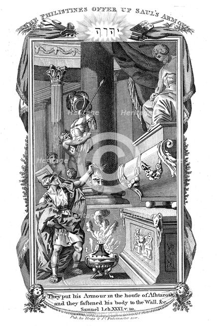 The Philistines offer up Saul's Armour, 1804.  Artist: Anon