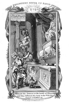 The Philistines offer up Saul's Armour, 1804. Artist: Anon