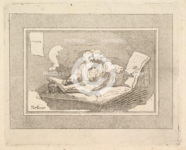 The Philosopher (Bearded Old Man Copying Book), 1783-87. Creator: Thomas Rowlandson.