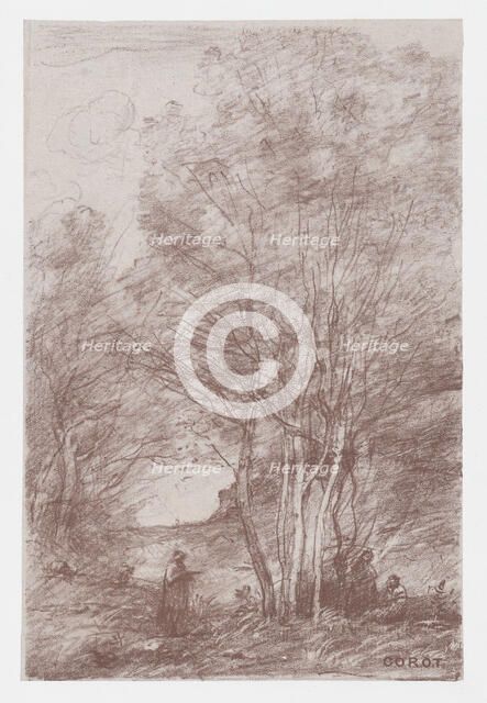 The Philosophers' Retreat (Le Repos des philosophes), 1871. Creator: Jean-Baptiste-Camille Corot.