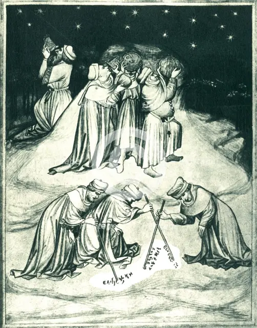 'The Philospohers on the Summit of Mount Athos...', 15th century, (1943). Creator: Unknown.