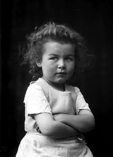 The photographer's little girl posing in his studio, Landskrona, Sweden, 1910. Creator: Unknown