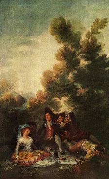 The Picnic 1785-1790, (1938). Artist: Francisco Goya