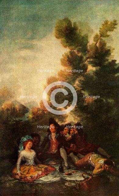 'The Picnic', 1785-1790, (1938). Artist: Francisco Goya.