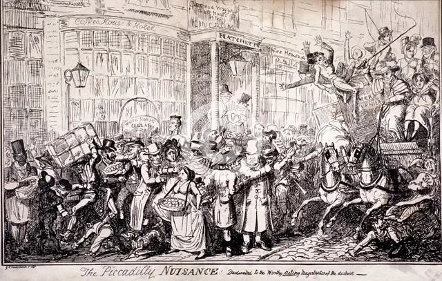 'The Picadilly nuisance', London, 1818. Artist: Anon