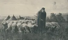 The Picardy Shepherd 1919. Artist: Ernest George Beach