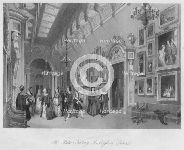 'The Picture Gallery, Buckingham Palace', c1841. Artist: Henry Melville.