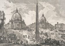 The Piazza del Popolo (Veduta della Piazza del Popolo), ca. 1750. Creator: Giovanni Battista Piranesi