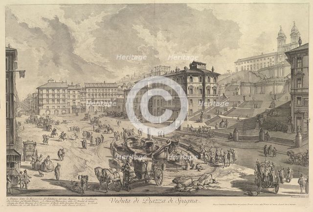 The Piazza di Spagna (Veduta di Piazza di Spagna), ca. 1750. Creator: Giovanni Battista Piranesi.