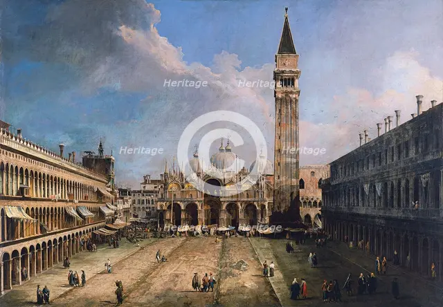 The Piazza San Marco in Venice, ca 1723-1724. Artist: Canaletto (1697-1768)