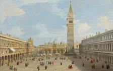 The Piazza San Marco, Venice, looking east towards the basilica, c1730. Creator: Canaletto (1697-1768)
