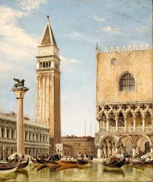 The Piazzetta, Venice, 1860. Creator: Edward William Cooke