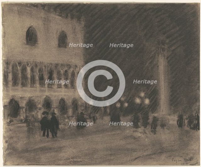 The Piazzetta, Venice, c. 1900-1920. Creator: Eugene Laurent Vail.