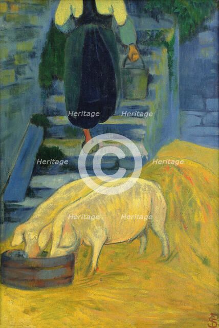 The pigs, 1889. Creator: Sérusier, Paul (1864-1927).
