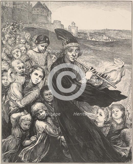 The Pied Piper of Hamelin, 1868. Creator: Henry Marsh.