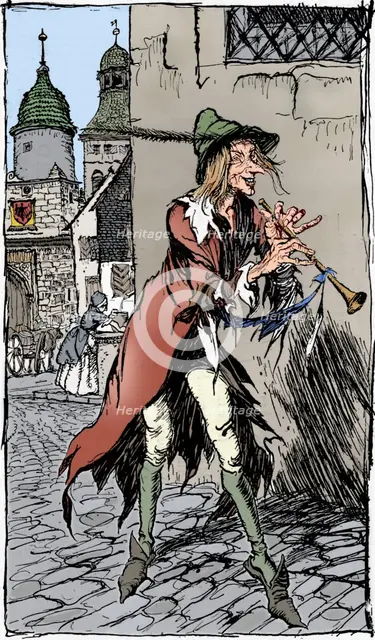 'The Pied Piper of Hamelin', (1934). Artist: Arthur Rackham.