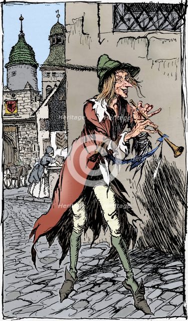 'The Pied Piper of Hamelin', (1934). Artist: Arthur Rackham.