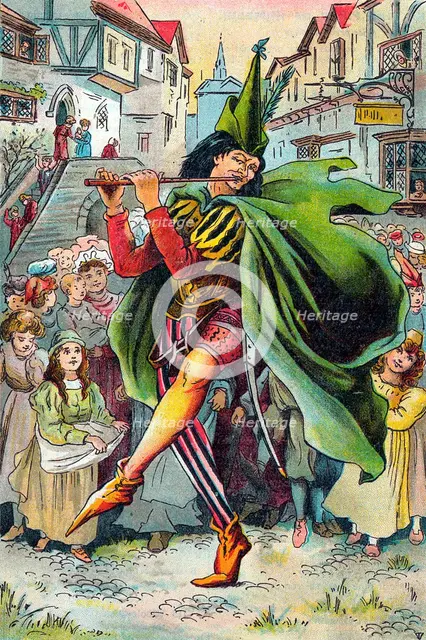 The Pied Piper leading away the children of Hamelin, c1899. Artist: Unknown