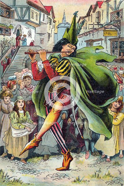 The Pied Piper leading away the children of Hamelin, c1899. Artist: Unknown