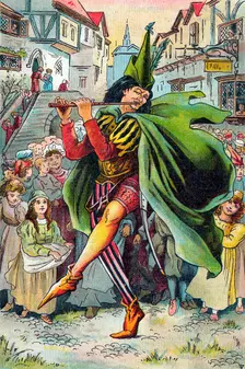The Pied Piper leading away the children of Hamelin, c1899