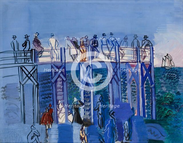 The Pier and the Beach at Le Havre. Creator: Dufy, Raoul (1877-1953).
