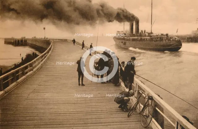 'The Pier and the entrance of the Mail-Steamer',  c1928. Artist: Unknown.