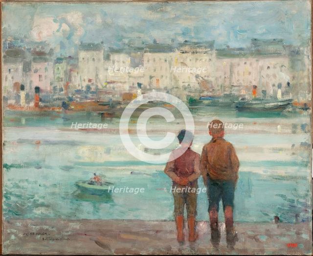 The Pier at Boulogne-sur-Mer, 1920. Creator: Jules Adler.