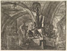 The Pier with a Lamp, from Carceri d'invenzione (Imaginary Prisons), ca. 1749-50. Creator: Giovanni Battista Piranesi
