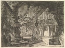 The Pier with Chains, from Carceri d'invenzione (Imaginary Prisons), ca. 1749-50. Creator: Giovanni Battista Piranesi
