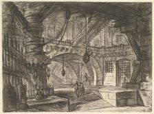 The Pier with Chains, from Carceri d'invenzione (Imaginary Prisons), ca. 1749-50. Creator: Giovanni Battista Piranesi