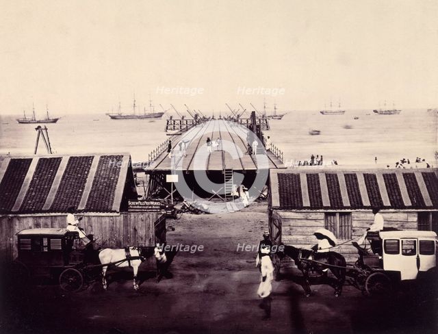 The Pier under construction, Madras, India, c1861. Creator: Unknown.