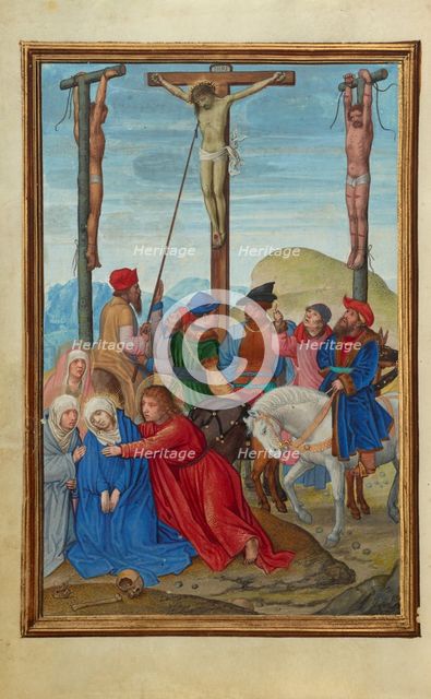 The Piercing of Christ's Side; Prayer Book of Cardinal Albrecht of Brandenburg, about 1525-1530. Creator: Simon Bening.
