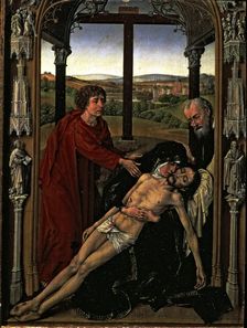 The Piety table of a triptych by Roger van der Weyden