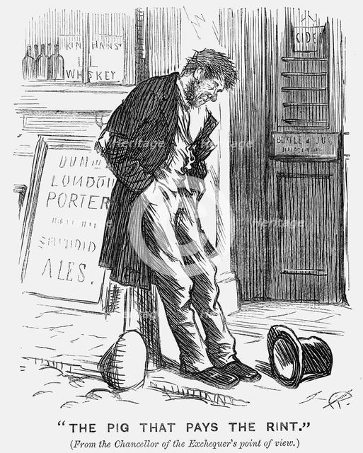 'The Pig that Pays the Rint', 1877. Creator: Charles Samuel Keene.