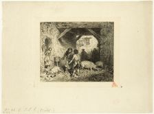 The Pig Slaughterers, 1844. Creator: Charles Emile Jacque