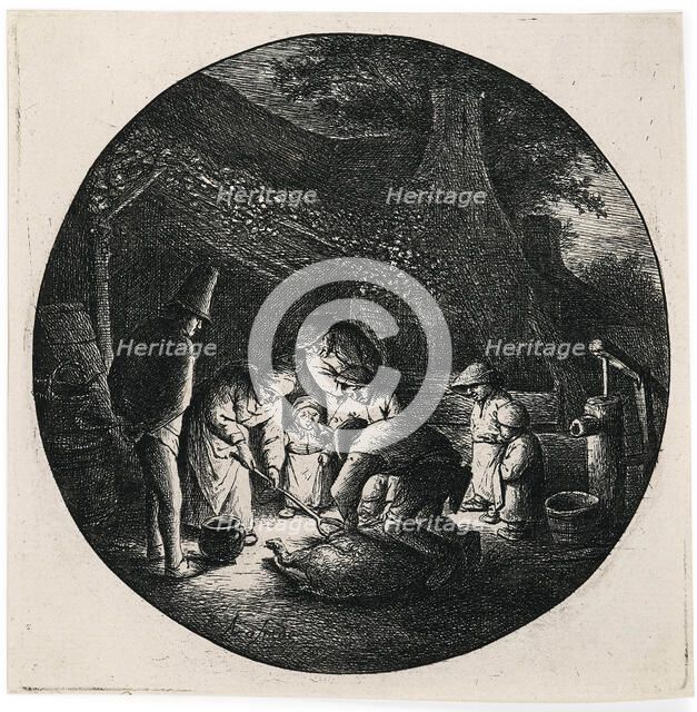 The pig slaughtering, c1642. Creator: Ostade; Adriaen Jansz; van (1610-1685).