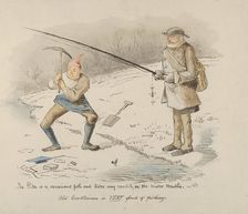 The Pike is a voracious fish and bites readily in the Winter months-Old Gentleman..., 1830-64. Creator: John Leech