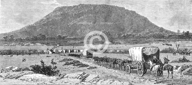 ''The Pioneer Corps of the British South Africa Co's Forces on their way to Mashonaland; Crossing th Creator: Unknown.