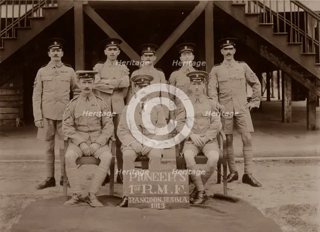 The Pioneer's of the 1st Royal Munster Fusiliers, Rangoon, Burma, 1913.  Artist: Unknown.
