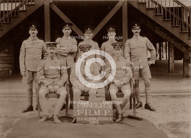 The Pioneer's of the 1st Royal Munster Fusiliers, Rangoon, Burma, 1913.  Artist: Unknown.