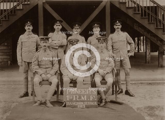 The Pioneer's of the 1st Royal Munster Fusiliers, Rangoon, Burma, 1913.  Artist: Unknown.