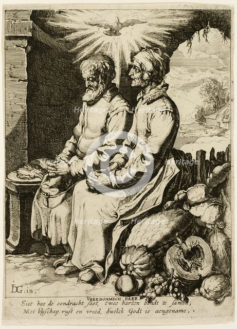 The Pious Old Couple, c.1618. Creator: Jacob III de Gheyn.