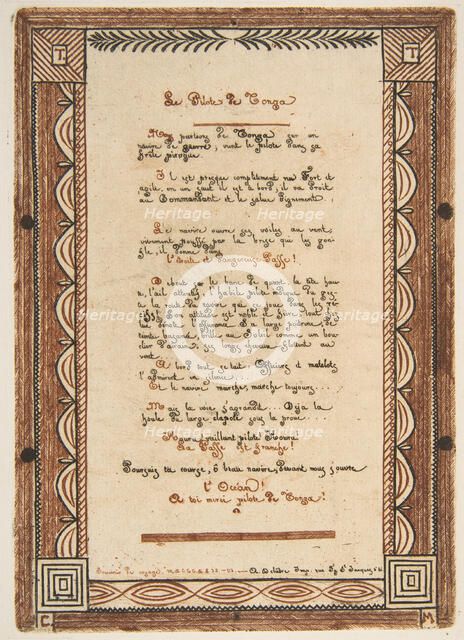 The Pilot of Tonga, 1855. Creator: Charles Meryon.